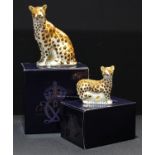 A Royal Crown Derby paperweight, Leopardess, Goviers signature edition, pre-release exclusive, 179/