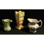 A Myot Art Deco vase; a Carltonware jug; a Wood and Sons jug, (3).