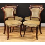 A set of four Victorian mahogany dining side chairs, 85.5cm high, 47cm wide, the seat 34cm deep (4)