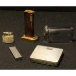 Boxes and Objects - an Art Deco lighter; two others; a vanity case; a cigarette case (5)