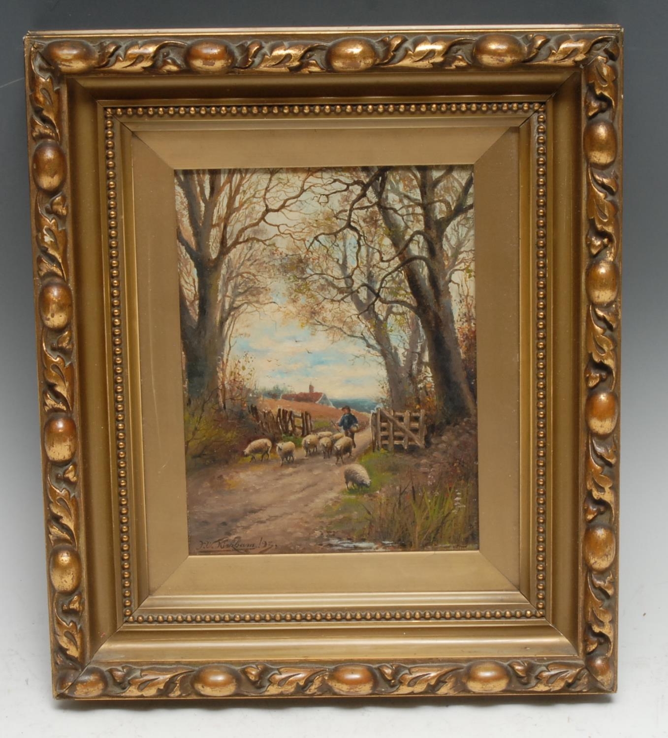 F W Kirkham Returning Home signed, oil on card, 18cm x 14cm - Bild 2 aus 4