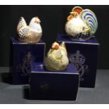 A Royal Crown Derby paperweight, Farmyard Hen, limited edition, 916/5,000, signed, gold stopper,