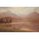 After William Mellor Buttermere and High Carr titled to verso, oil on canvas, 50cm x 75cm