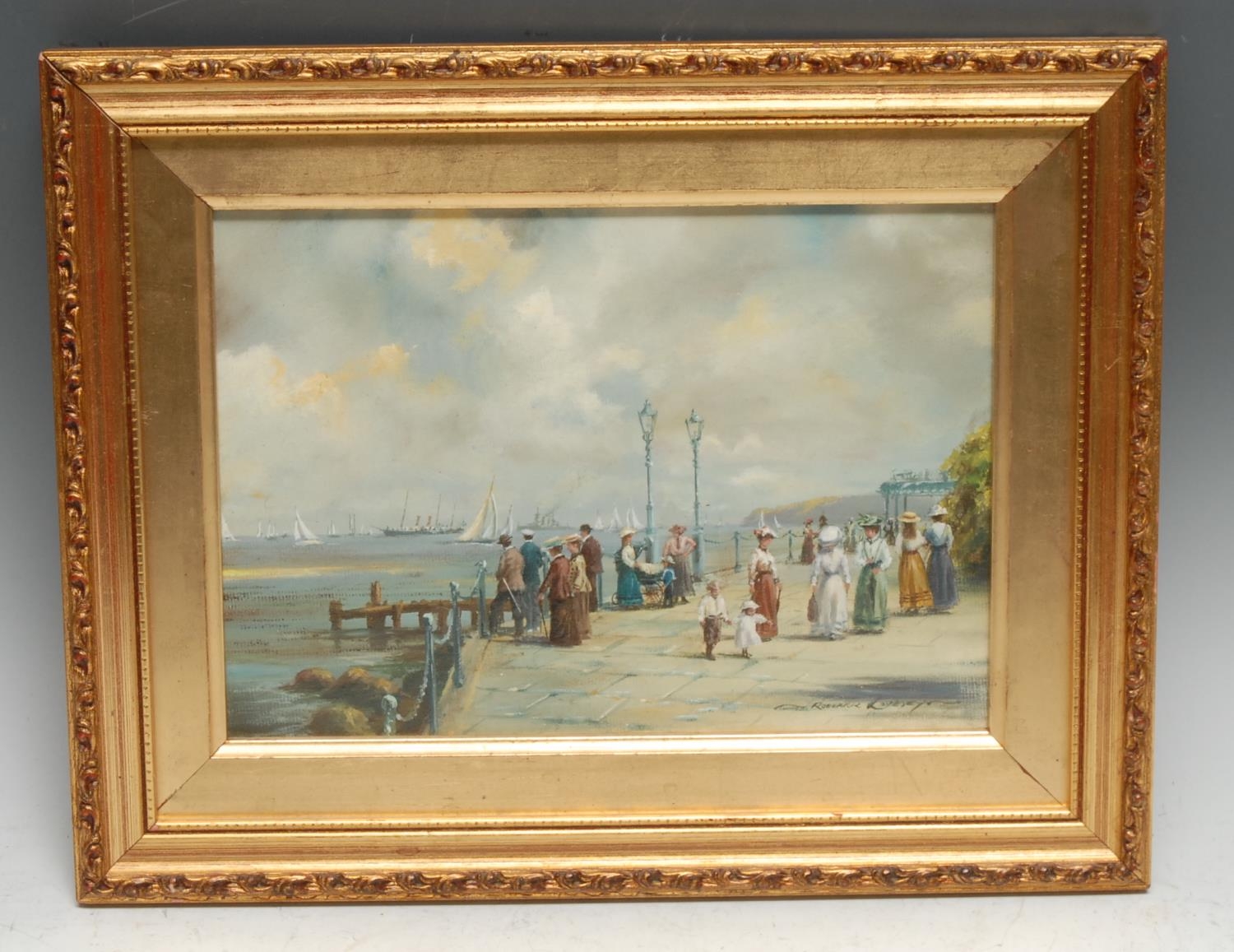 Roderick Lovesey Alberta off Cowes signed, oil on board, 17cm x 25cm - Image 3 of 8