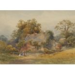 Frank Gresley (1855-1936) Thatched Cottage, near Markeaton signed, watercolour, 18.5cm x 25cm