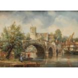 Roderick Lovesey Aylesford Bridge, Medway, Kent signed, oil on board, 21cm x 29cm