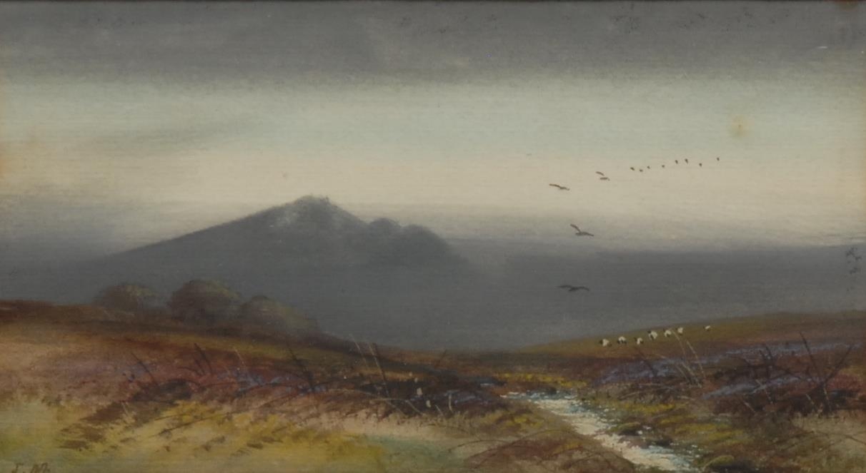 English School Heathered Moors mixed medium, 9cm x 16.5cm