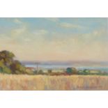 James Hewitt Summer Lanscape signed, acrylic, 14cm x 20cm