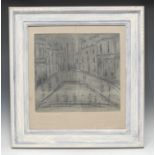 After Lowry Figures in an Urban Landscape bears signature, charcoal on paper, 36cm x 38cm