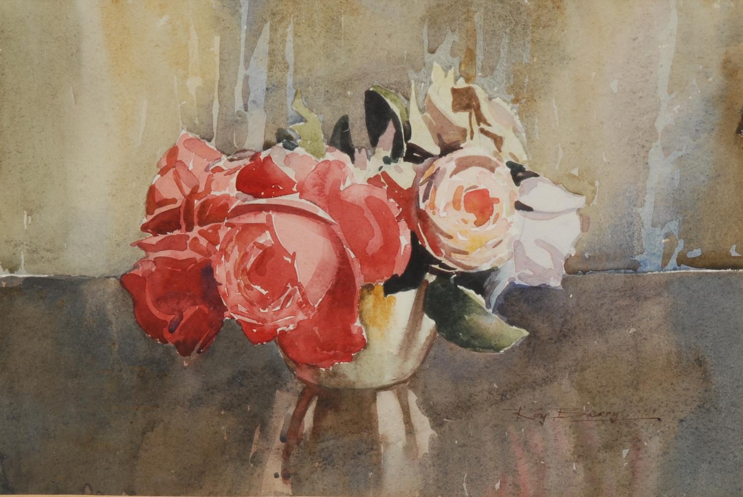 Berry, Roy (British) (XX) Roses signed, watercolour, 22cm x 32cm