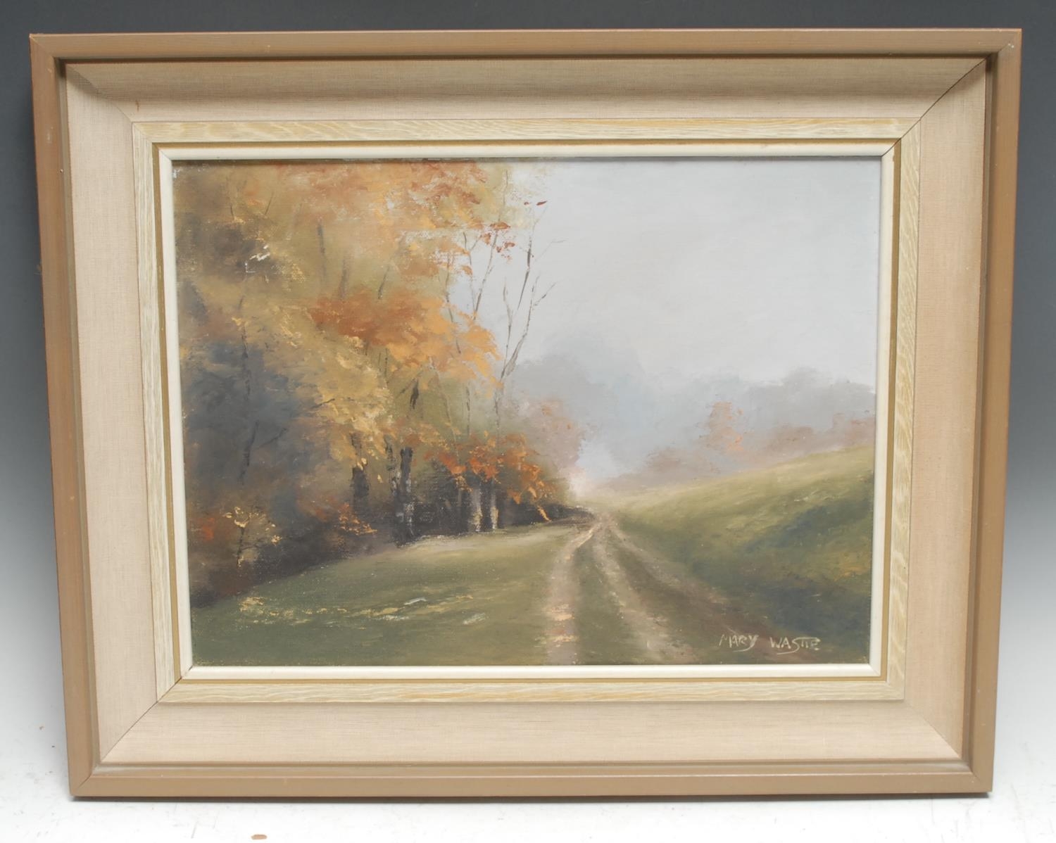 Mary Wastie (bn. 1935) A Cornish Lane in Autumn signed, oil on canvas, 30cm x 40cm; another, Misty - Image 3 of 7