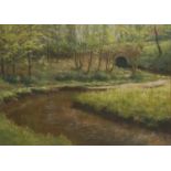 Brian Littlewood (contemporary) Gresty Brook signed, label to verso, pastel, 33cm x 45cm