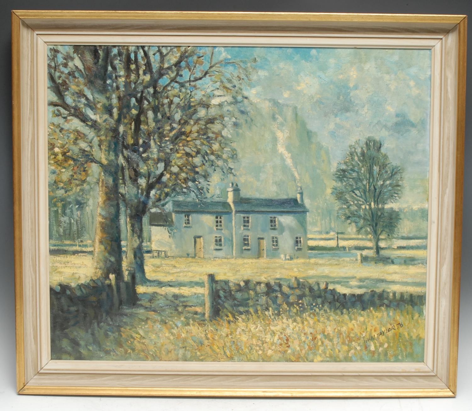 Ivan Taylor (contemporary) White Cottage signed, dated 76, oil on canvas, 50cm x 61cm