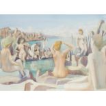 Chris Deards (bn.1954) Nudes Bathing signed, dated '93, watercolour, 47cm x 67cm