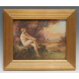 Paul de Plument de Bailhac (1864 ? 1951) Naked Female at Sunset signed, pastel, 19.5cm x 25cm