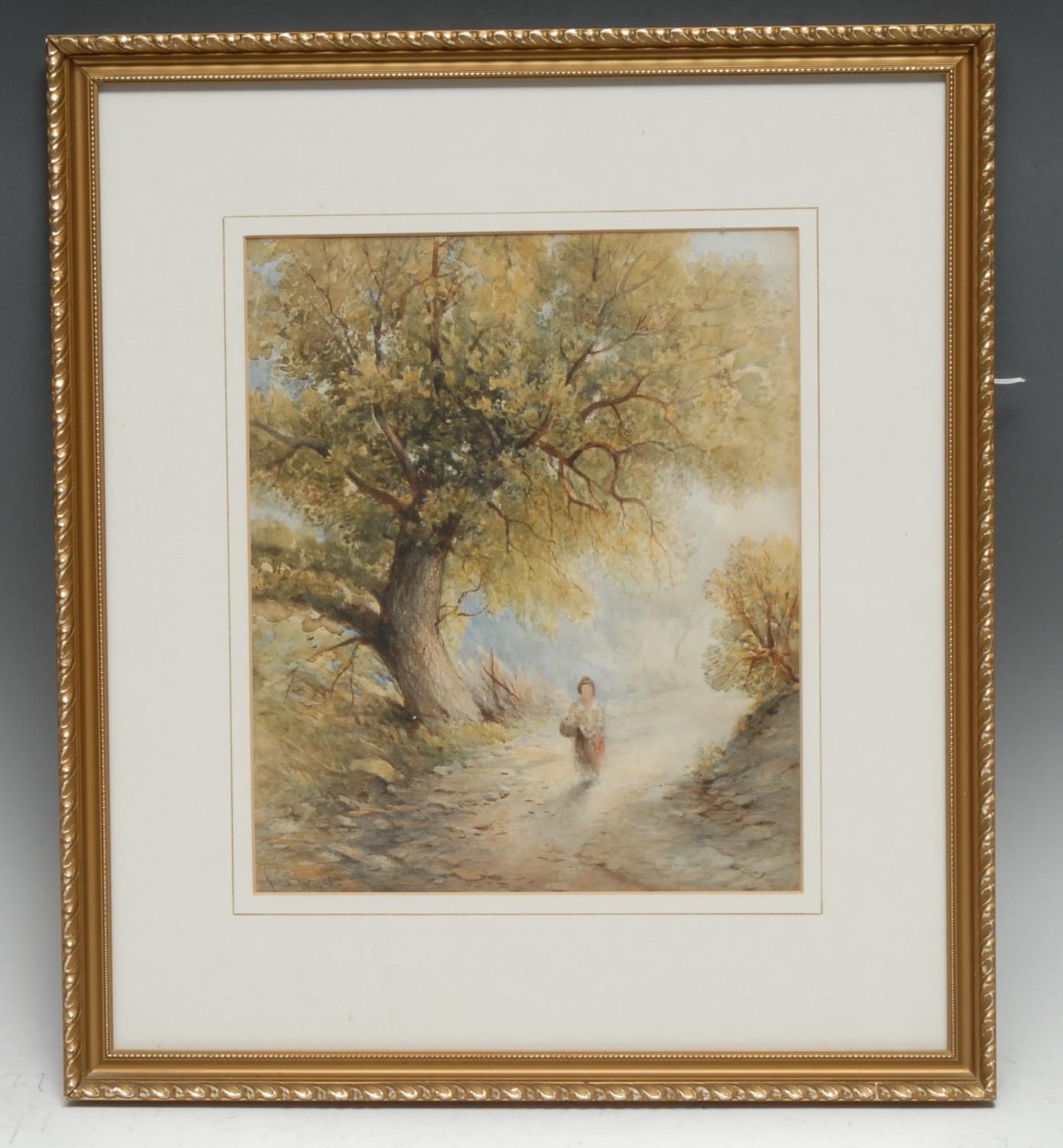 John Wright (19th century) Quiet Walking Home signed, watercolour, 26cm x 21cm - Image 2 of 4