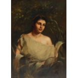 Isa Thompson (19th century) Portrait of a Lady signed to verso, dated 1882, oil on canvas