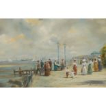 Roderick Lovesey Alberta off Cowes signed, oil on board, 17cm x 25cm