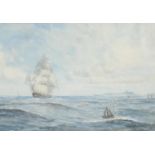 W** Gibson (20th century) Galleon off the Coast signed, watercolour, 45cm x 65cm