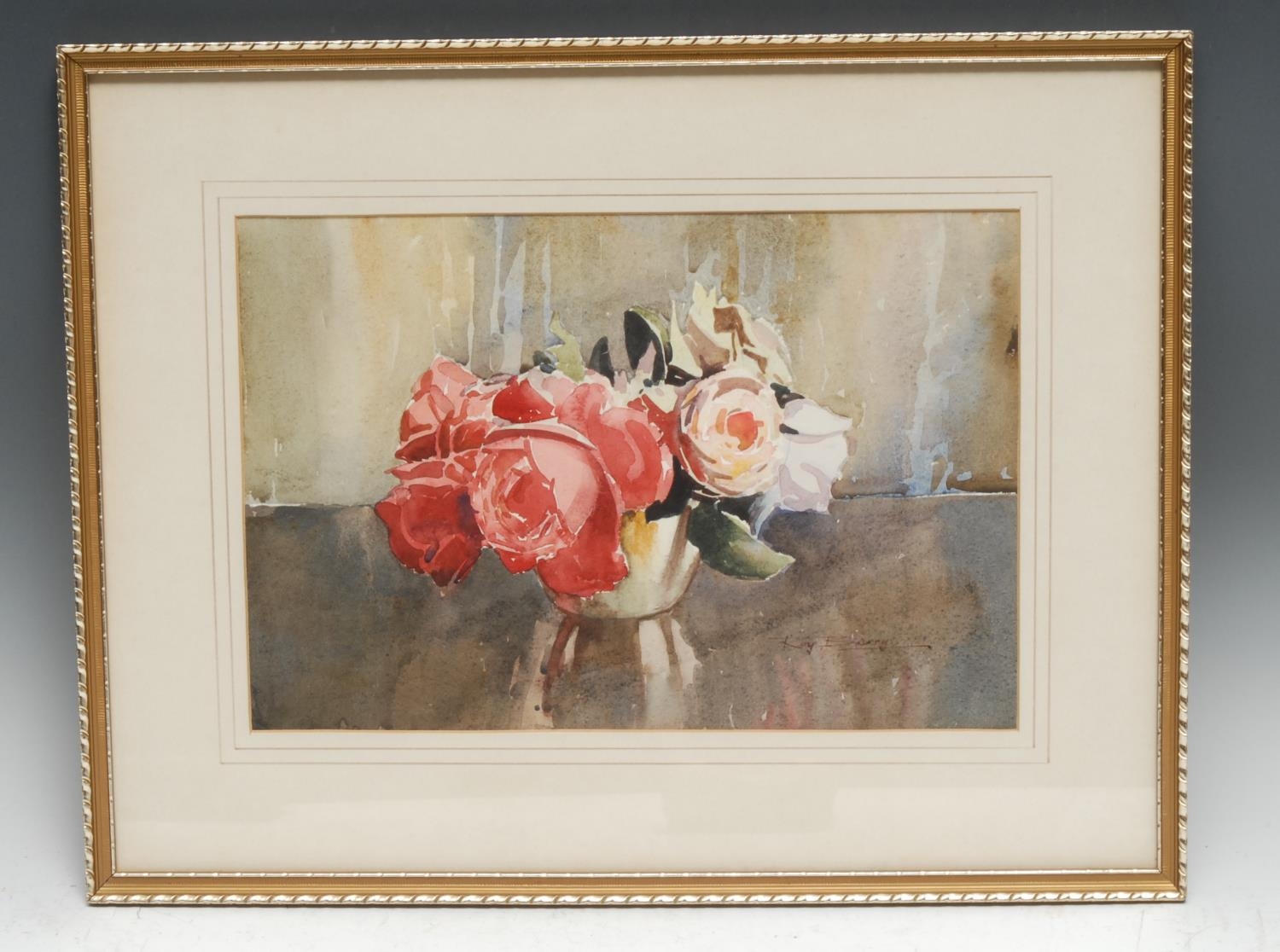 Berry, Roy (British) (XX) Roses signed, watercolour, 22cm x 32cm - Image 2 of 4