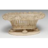 A 19th century alabaster bloom trough, carved after the Roman in the Grand Tour taste, lion paw