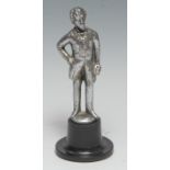 A silvered desk model, of Benjamin Disraeli, 13.5cm high