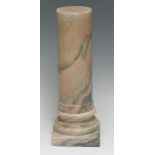 A Grand Tour style marble library column, square base, 27cm high