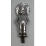 Automobilia - a chrome car mascot, cast as a young boy wearing a broad hat, 8.5cm high, mid 20th