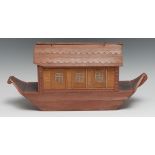 Folk Art and Juvenalia - 19th century German painted softwood Noah's Ark, hinged cover, animals en