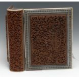 Photography - a 19th century Indian sandalwood and sadeli marquetry photograph album, carved with