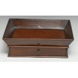 A 19th century mahogany rectangular letter, outswept gallery, drawer to base, 26cm wide