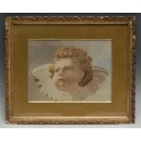 Old Master School (17th/early 18th century) Study for a Fresco, A Winged Putti Mask watercolour on