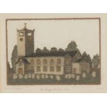 A 19th century Isle of Wight sand picture, by Edward Dore, depicting St Mary's Church, Cowes,