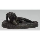 Grand Tour School (19th century), a verdigris patinated bronze, the Dying Gaul, after the Antique,