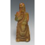 A Chinese hardstone carving, of an immortal, 21cm high