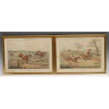 Henry Alken (1785 - 1851), after, a set of six, A Steeple Chase, coloured engravings, 22.5cm x 30.