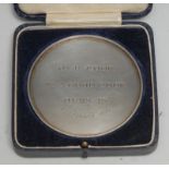 Cookery - an amusing early 20th century silver coloured metal presentation medallion, inscribed