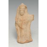 Antiquities - a Cypriot terracotta votive figure, 12.5cm long, paper label printed Cyprus Museum,