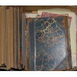 Bookbinding - a quantity of 19th century and later marbled endpapers; boards (some unused, others