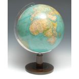 A 13" terrestrial globe, the Columbus Globe, edited by W Kaden, stepped circular base, 50cm high