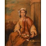 After Bartolomé Esteban Murillo (19th century) The Flower Girl watercolour picked-out in gouache,