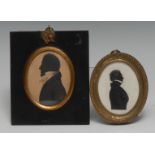 English School (late 18th century), a silhouette, of a gentleman, half-length in profile,