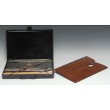 An early 20th century japanned tin artist's box, by Winsor & Newton, hinged cover enclosing a