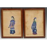 Chinese School (19th century) A pair, Figures of the Court watercolour and gouache on pith paper,