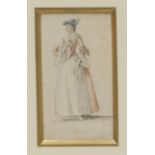 Attributed to Paul Sandby (1725 - 1809) Miss Louise figurative study inscribed in pencil,