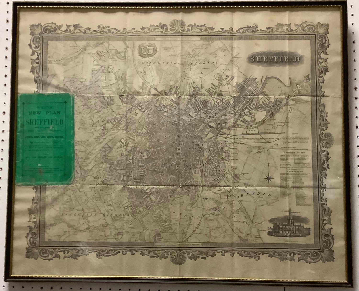 A White?s New Plan of Sheffield map published 1873, framed.