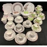 Table China - a Susie Cooper Corinthian pattern part tea set; others Bell China Red Spot etc.