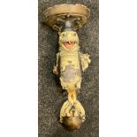 A Grotesque fish wall sconce; cat wall mask; studio pottery bowl; Railway lantern; games toys etc.