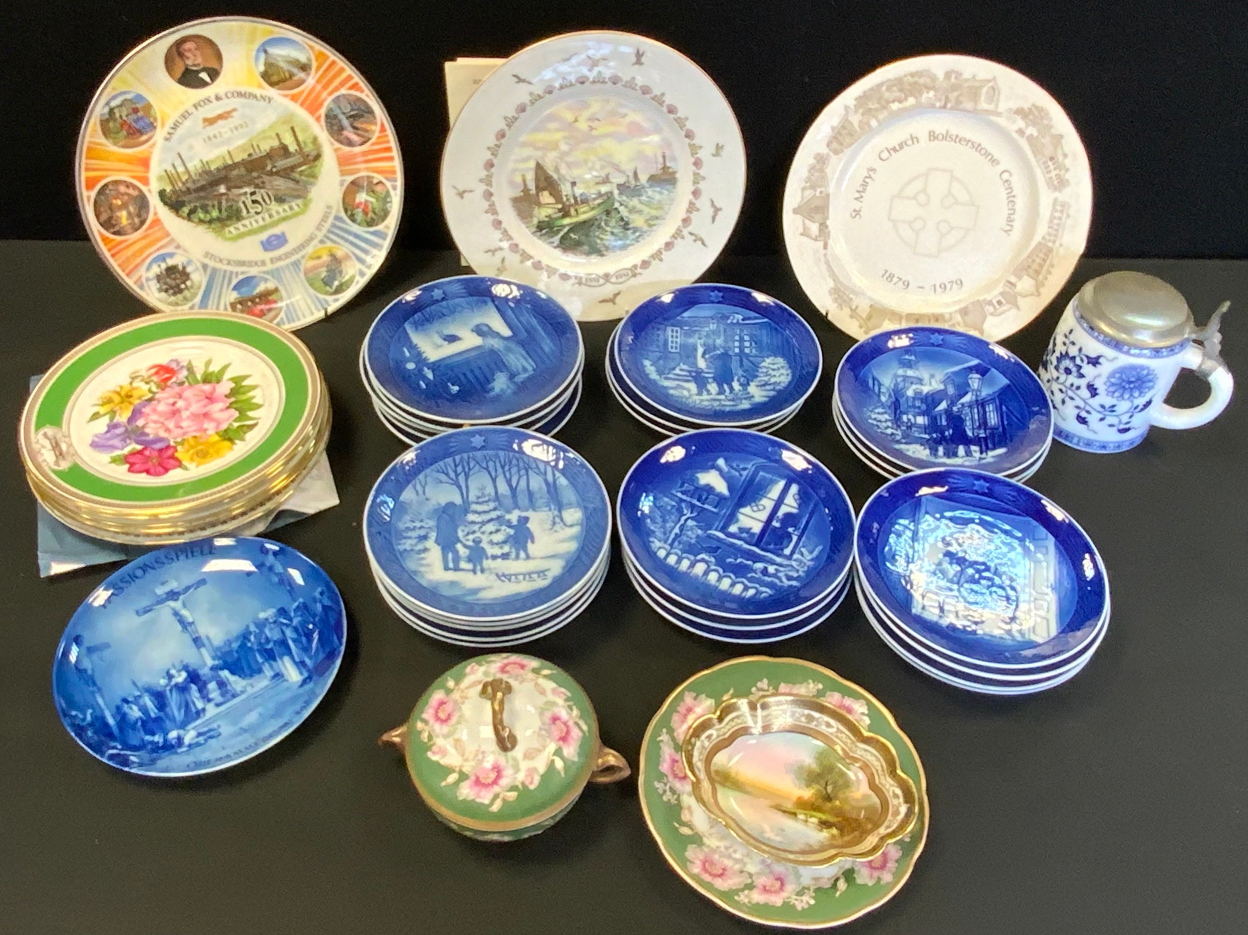 Copenhagen Christmas plates; Chelsea Flower Show Plates; etc