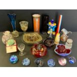 Art Glass - a Murano glass bowl; others; Mdina Goblet; Caithness Petunias and Moon Crystal glass